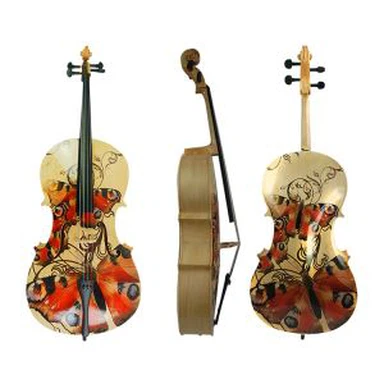 Roku darbs Red Color Oil Laka Cello